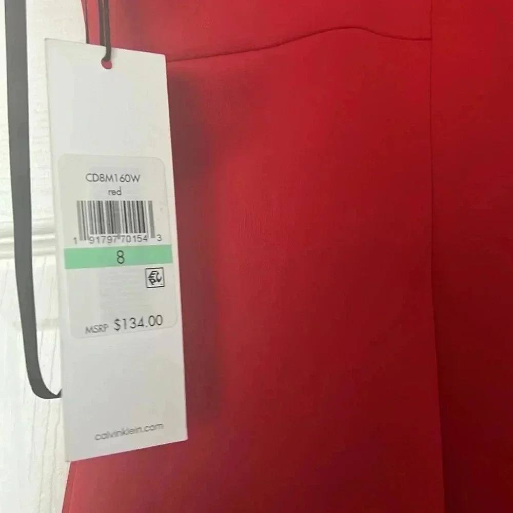 Red Calvin Klein Dress Size 8 - Picture 7 of 7